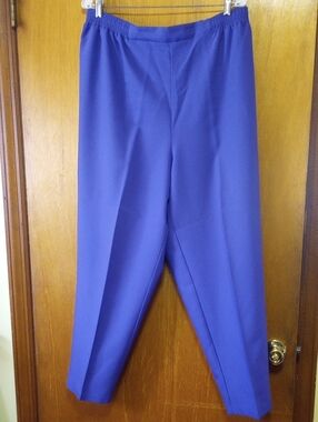 Bendable Plus Size 22W Colorful Purple Polyester Vintage Pants, Slacks, Trousers